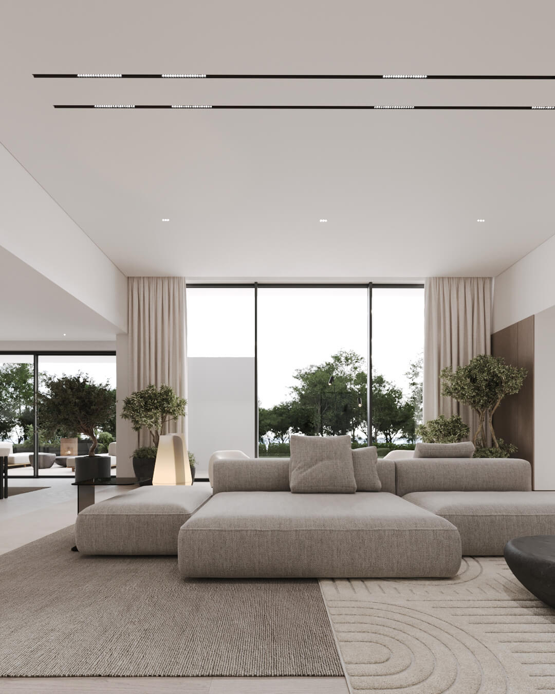 Sofa modułowa w salonie.