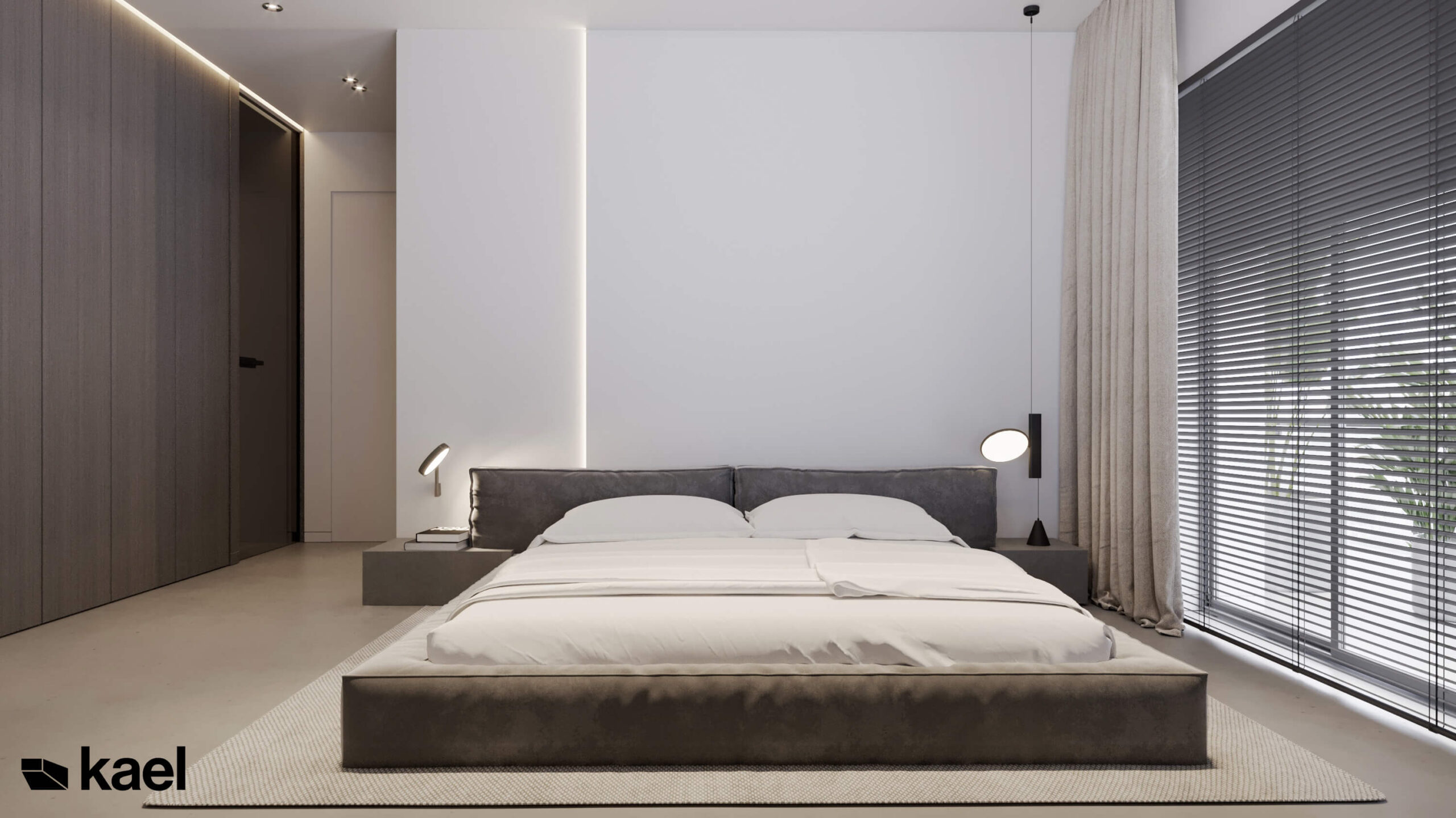 minimalistyczne łóżko