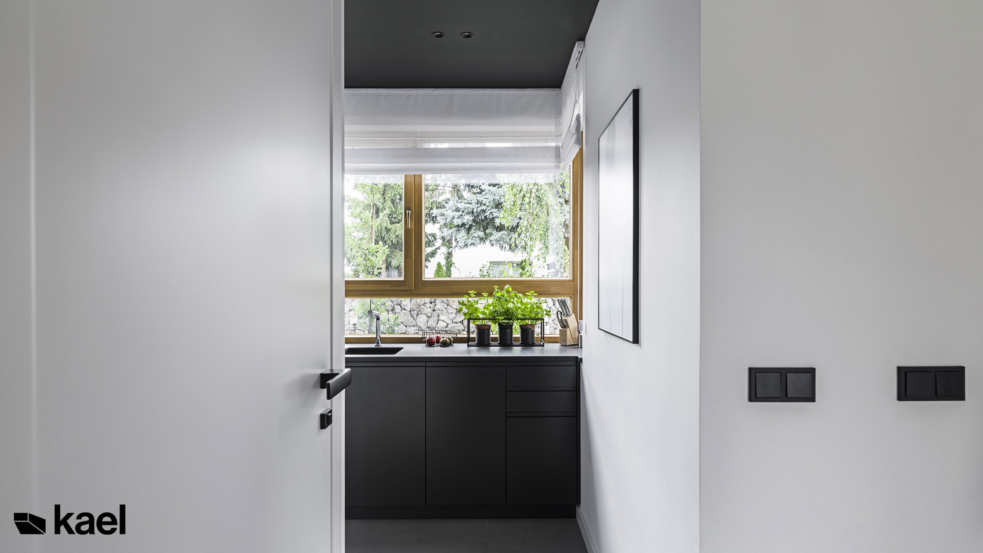 Drzwi do kuchni - Ostródzka - projekt wnętrza Kael